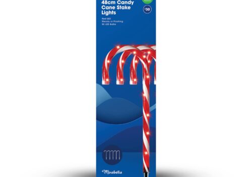 Set Of 5 48cm Candy Cane Stake Lights