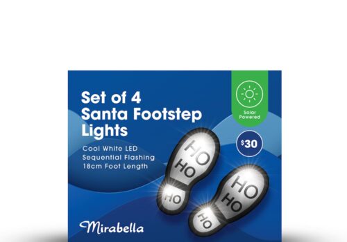 Set Of 4 Santa Footstep Lights