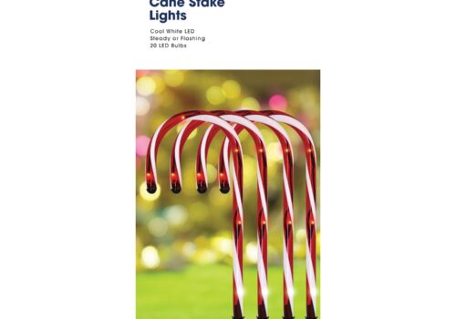 Set Of 4 45cm Candy Cane Stake Lights