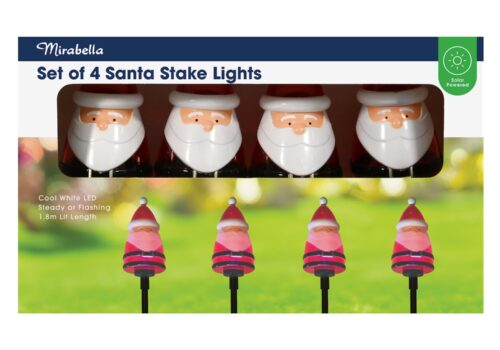 Set Of 4 Santa Stake Lights